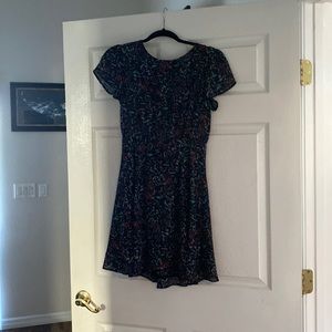 Short flirty black floral dress